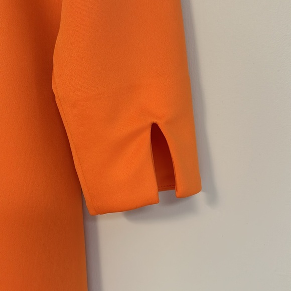 3/4 Sleeve Aline Dress with Ruffle V neck Detail - Picture 4 of 5